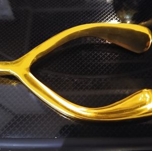 Gold solid brass wish bone